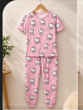 Hello Kitty Pink PJ Set 💕 Conjunto Pijama Jogger Cute